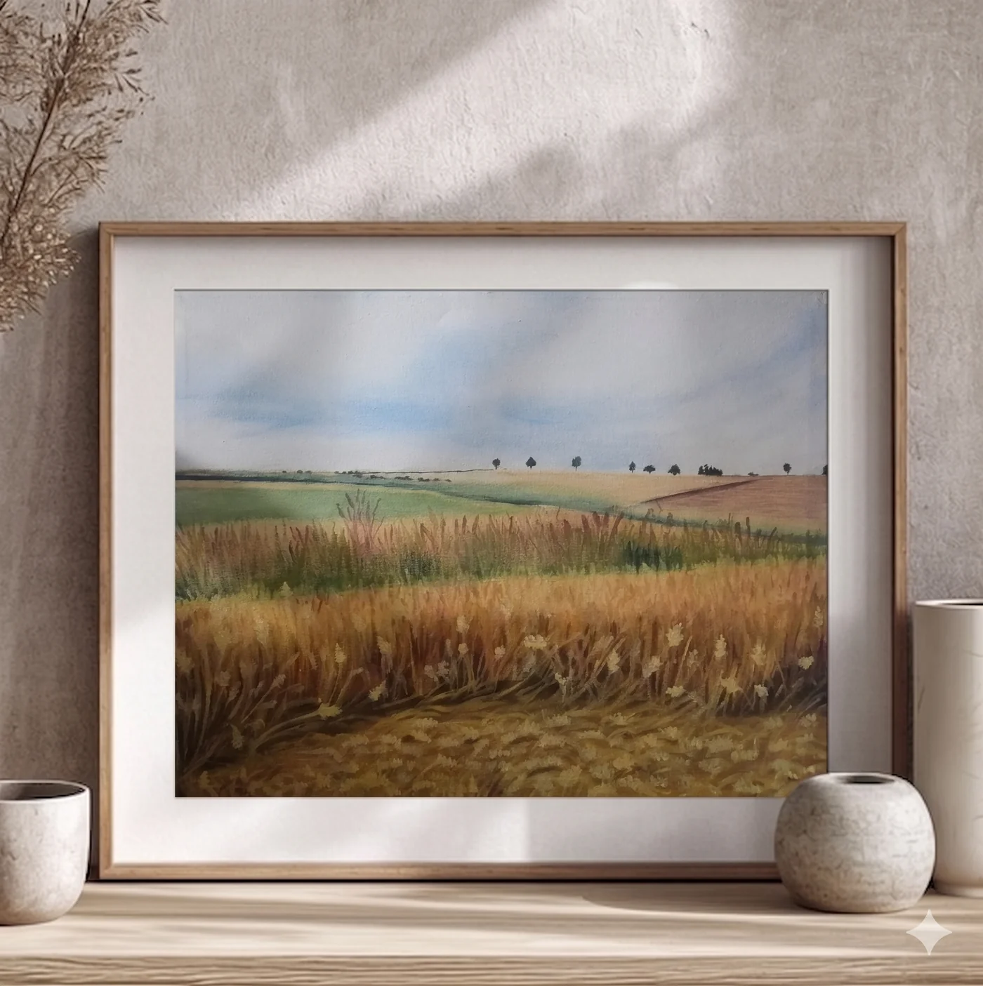Handmade landscape painting Hues of the Land in oil on canvas by FiziArt Studio